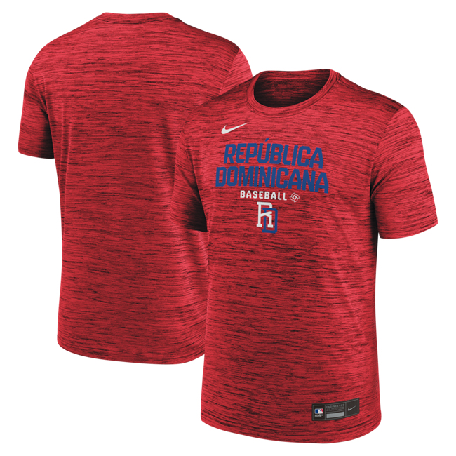 Men's Dominican Republic Baseball Red 2026 World Baseball Classic Wordmark T-Shirt