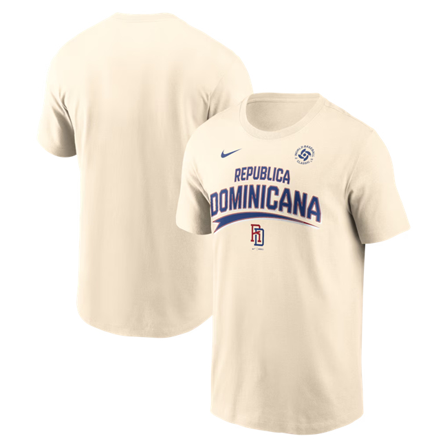 Men's Dominican Republic Baseball Cream 2026 World Baseball Classic Local T-Shirt