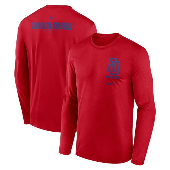 Men's Puerto Rico Baseball Red 2026 World Baseball Classic Legend Dri-FIT Long Sleeve T-Shirt