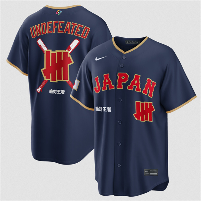Men's Japan Baseball X Undefeated Navy 2026 World Baseball Classic Stadium Stitched Jersey