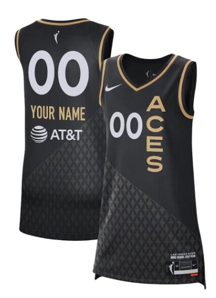 Women's Las Vegas Aces Active Player Custom Black 2021 Rebel Edition Stitched Jersey