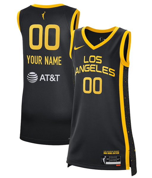 Men's Los Angeles Sparks Active Player Custom Black Rebel Edition Stitched Jersey