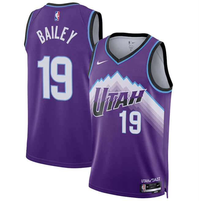 Men's Utah Jazz #19 Ace Bailey Purple 2025 Icon Edition Stitched Basketball Jersey