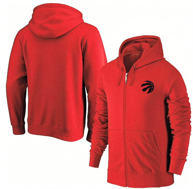 Men's Toronto Raptors Red Primary Logo Full-Zip Hoodie