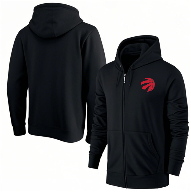 Men's Toronto Raptors Black Primary Logo Full-Zip Hoodie