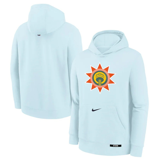 Men's San Antonio Spurs Light Blue 2025 City Edition Fleece Club Pullover Hoodie