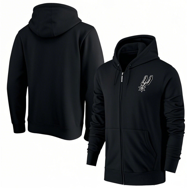 Men's San Antonio Spurs Black Primary Logo Full-Zip Hoodie