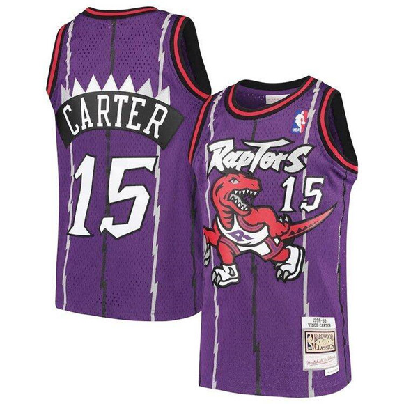 Men's Toronto Raptors #15 Vince Carter Purple 1998-1999 Stitched Jersey