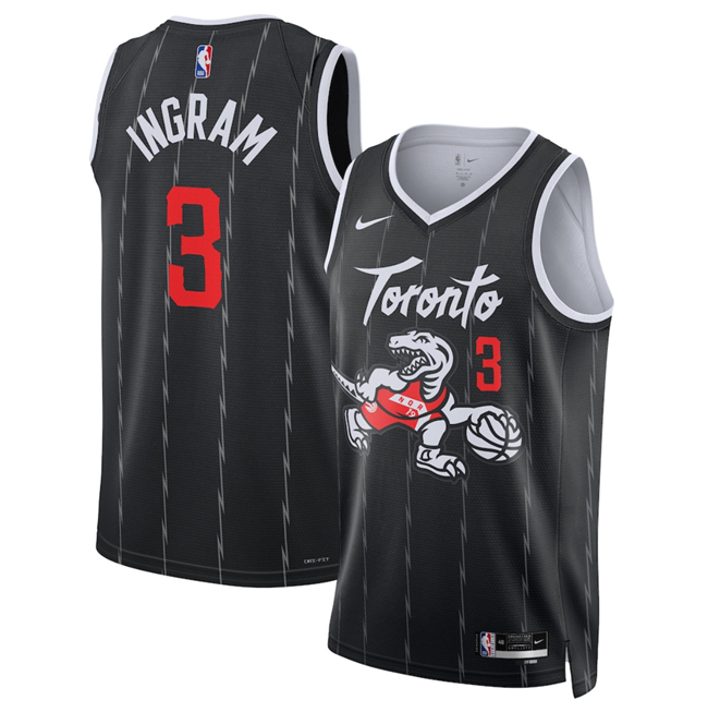Men's Toronto Raptors #3 Brandon Ingram Black 2026 City Edition Stitched Basketball Jersey