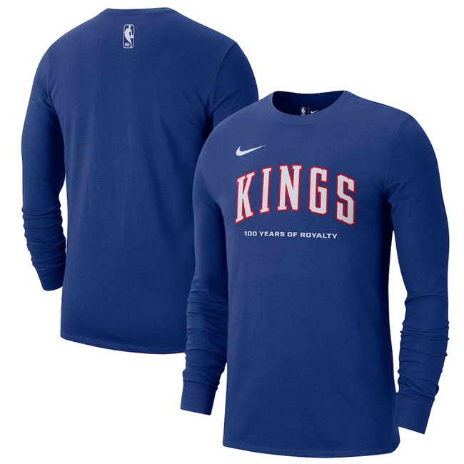 Men's Sacramento Kings Blue 2025 City Edition Essential Logo Long Sleeve T-Shirt