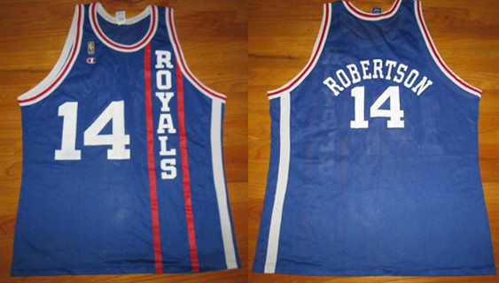 Men's Cincinnati Royals #14 Oscar Robertson Blue Stitched Basketball Jersey