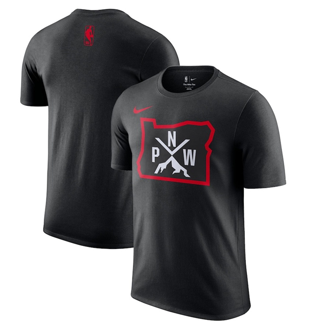 Men's Portland Trail Blazers Black 2025 City Edition Essential Logo T-Shirt