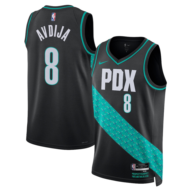 Men's Portland Trail Blazers #8 Deni Avdija Black 2026 City Edition Edition Stitched Basketball Jersey