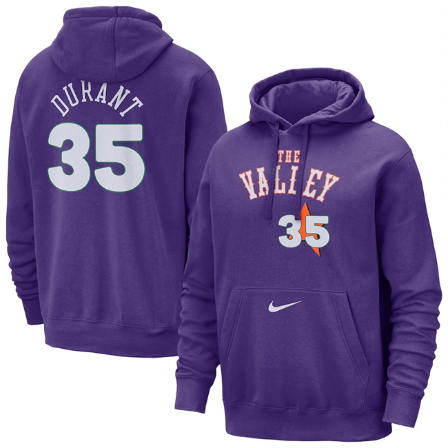 Men's Phoenix Suns #35 Kevin Durant Purple 2025 City Edition Essential Club Pullover Hoodie