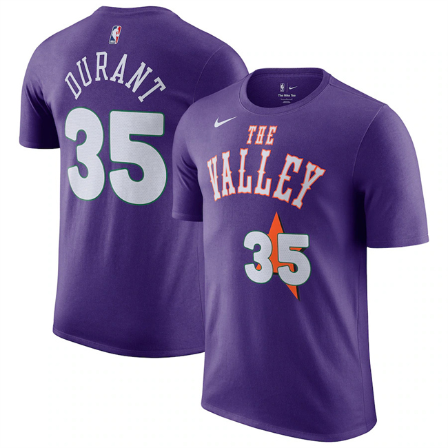 Men's Phoenix Suns #35 Kevin Durant Purple 2025 City Edition Name & Number T-Shirt