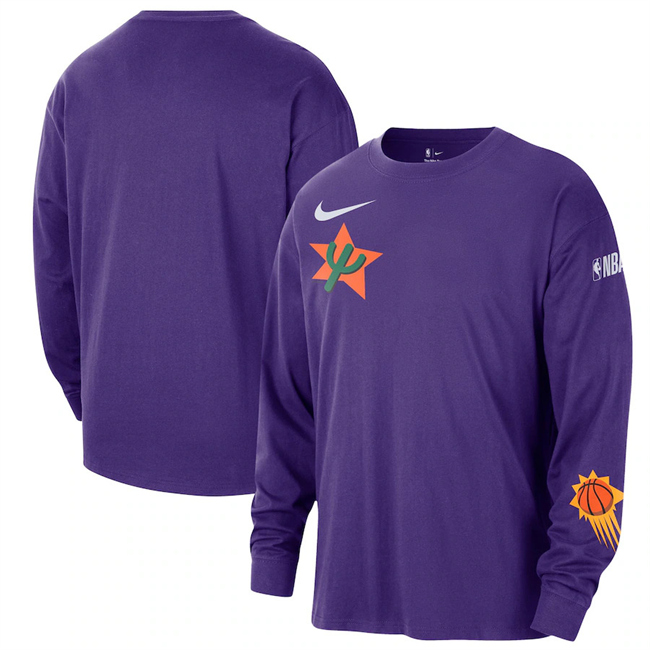Men's Phoenix Suns Purple 2025 City Edition Courtside Max90 Heavyweight Long Sleeve T-Shirt