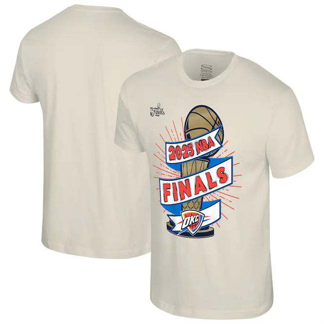 Men's Oklahoma City Thunder Cream 2025 Finals Stadium Essentials Clutch T-Shirt