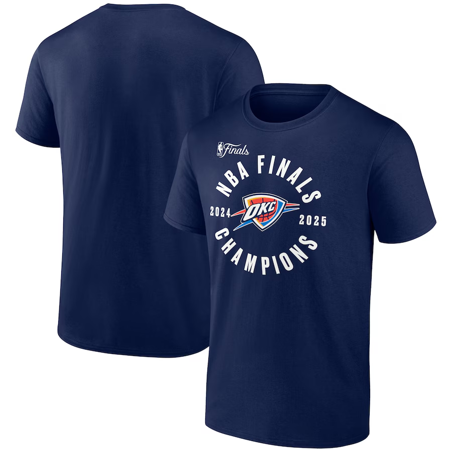 Men's Oklahoma City Thunder Navy 2025 Finals Champions Offensive Rebound T-Shirt