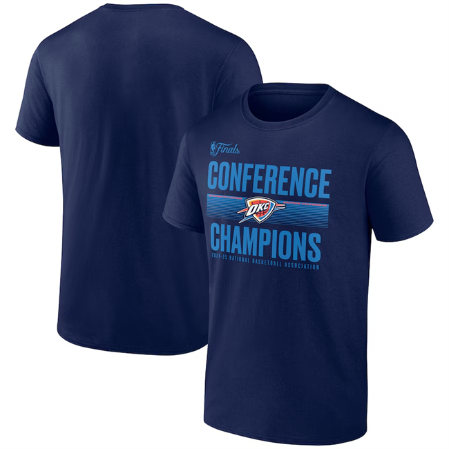 Men's Oklahoma City Thunder Navy 2025 Western Conference Champions Ball Handler T-Shirt