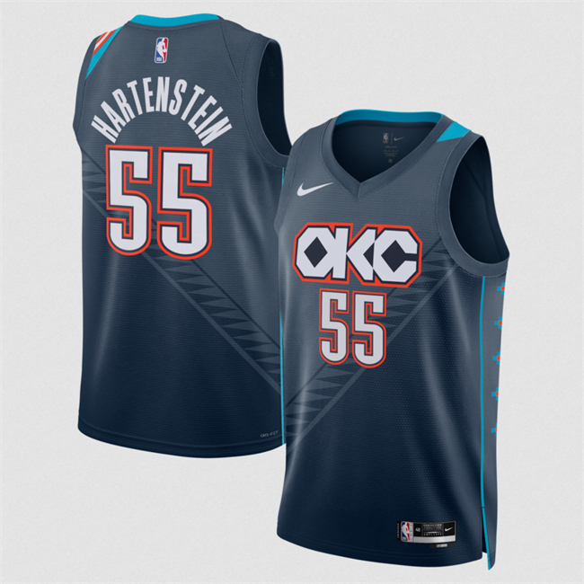 Men's Oklahoma City Thunder #55 Isaiah Hartenstein Navy 2026 City Edition Stitched Basketball Jersey