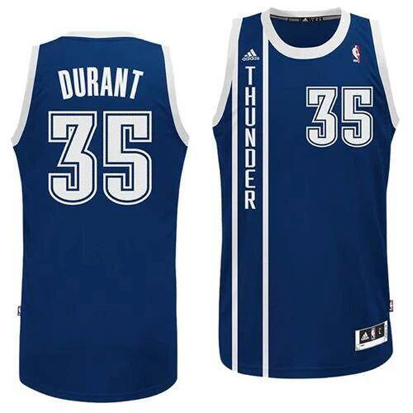 Men's Oklahoma City Thunder #35 Kevin Durant Navy Swingman Stitched Basketball Jersey