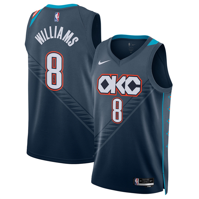 Men's Oklahoma City Thunder #8 Jalen Williams Navy 2026 City Edition Stitched Basketball Jersey