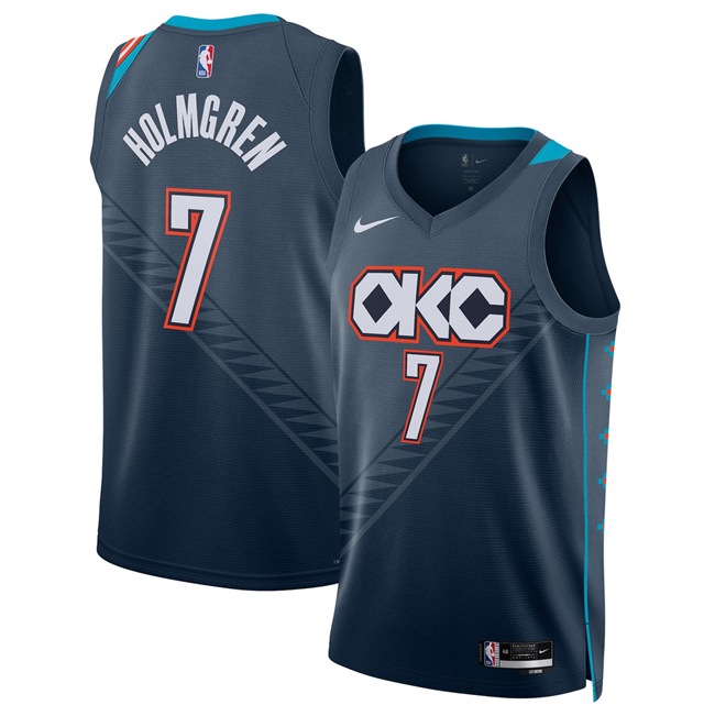 Men's Oklahoma City Thunder #7 Chet Holmgren Navy 2026 City Edition Stitched Basketball Jersey