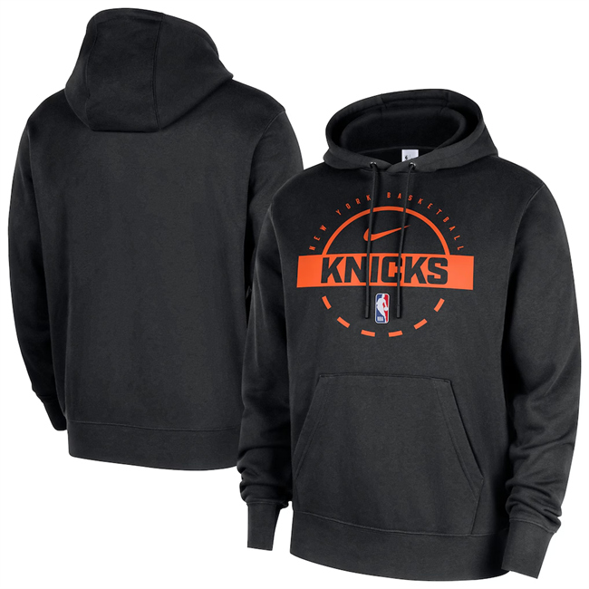 Men's New York Knicks Black 2026 Practice Club Pullover Hoodie