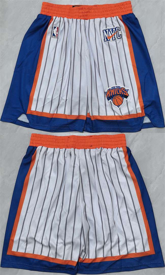 Men's New Yok Knicks White Shorts (Run Small)_Jc