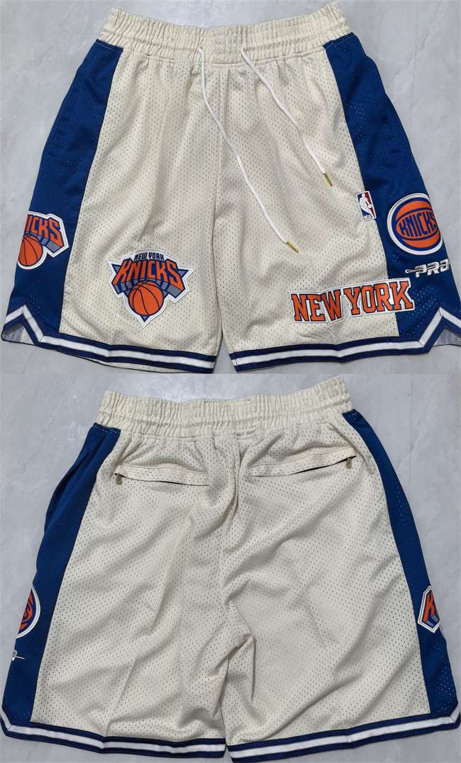 Men's New Yok Knicks White 2025 Shorts (Run Small)_Jc