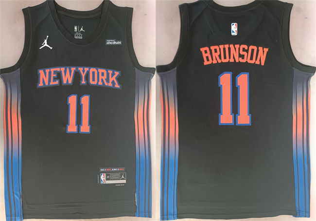 Men's New Yok Knicks #11 Jalen Brunson Black 2026 Statement Edition Stitched Basketball Jersey