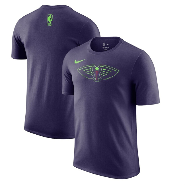 Men's New Orleans Pelicans Purple 2025 City Edition Essential Logo T-Shirt