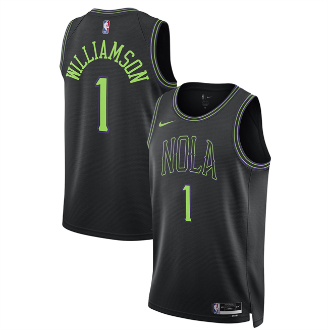 Men's New Orleans Pelicans #1 Zion Williamson Black 2026 City Ediiton Stitched Basketball Jersey