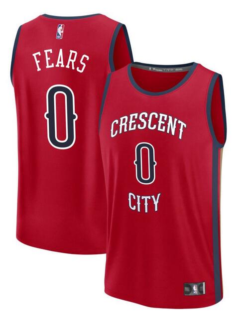Men's New Orleans Pelicans #0 Jeremiah Fears Red 2025 Draft Statement Edition Stitched Basketball Jersey