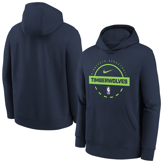 Men's Minnesota Timberwolves Navy 2026 Practice Club Pullover  Hoodie