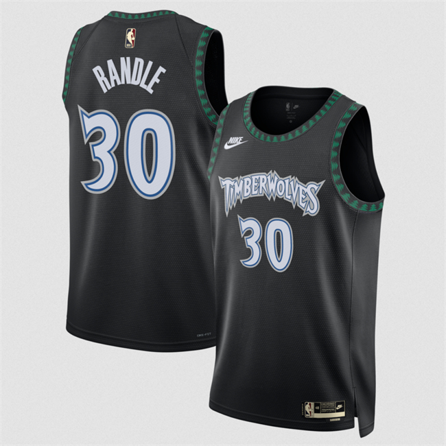 Men's Minnesota Timberwolves #30 Julius Randle Black 2025 Classic Edition Stitched Jersey