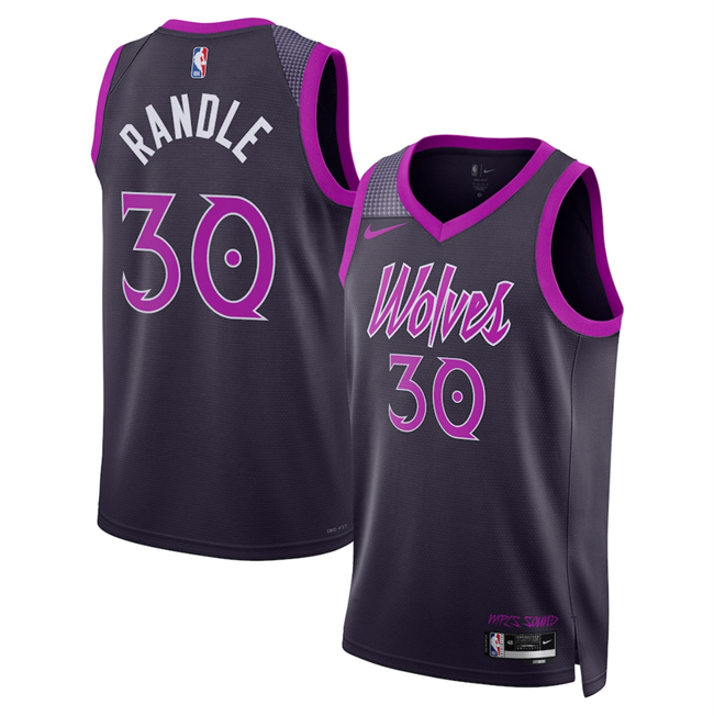 Men's Minnesota Timberwolves #30 Julius Randle Julius Randle Purple 2026 City Edition Stitched Jersey