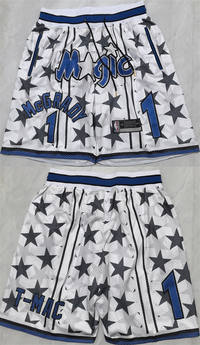 Men's Orlando Magic #1 Penny Hardaway White 2025 Shorts(Run Small)
