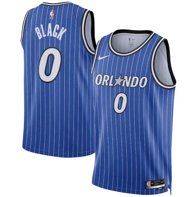 Men's Orlando Magic #0 Anthony Black Blue 2025 Icon Edition Stitched Basketball Jersey