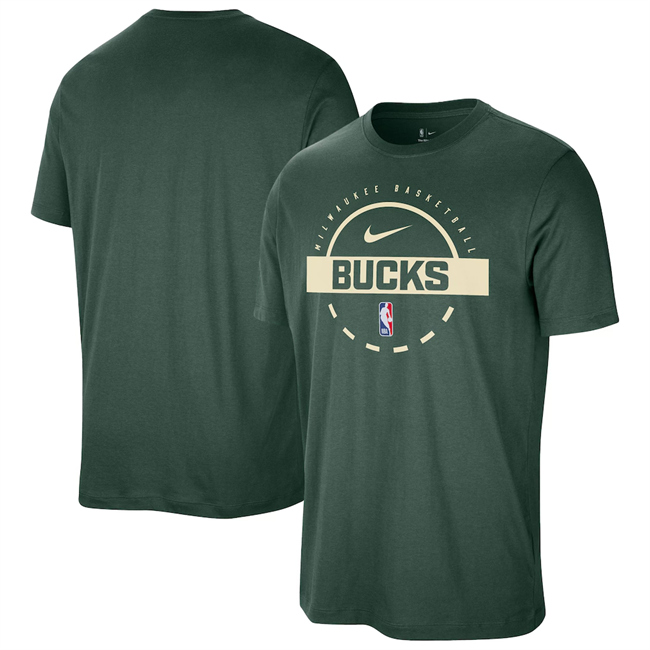 Men's Milwaukee Bucks Green Practice T-Shirt