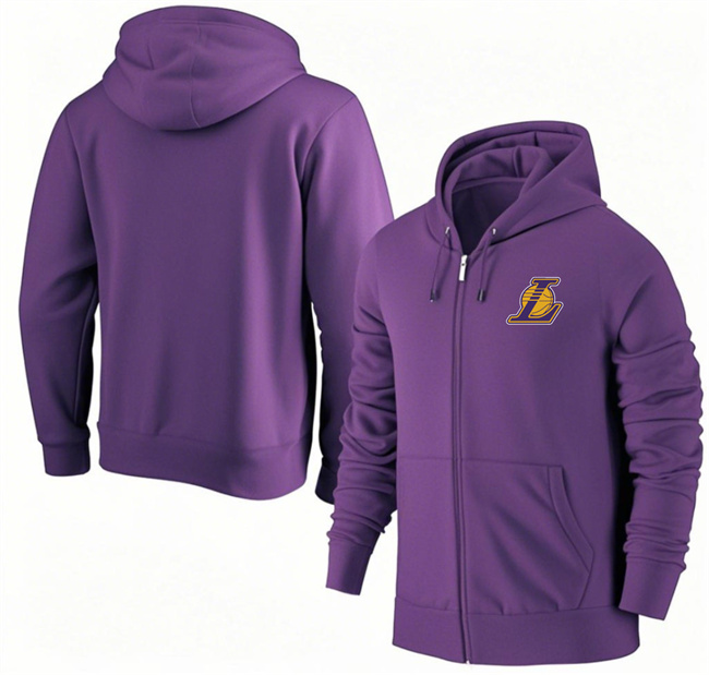 Men's Los Angeles Lakers Purple Primary Logo Full-Zip Hoodie