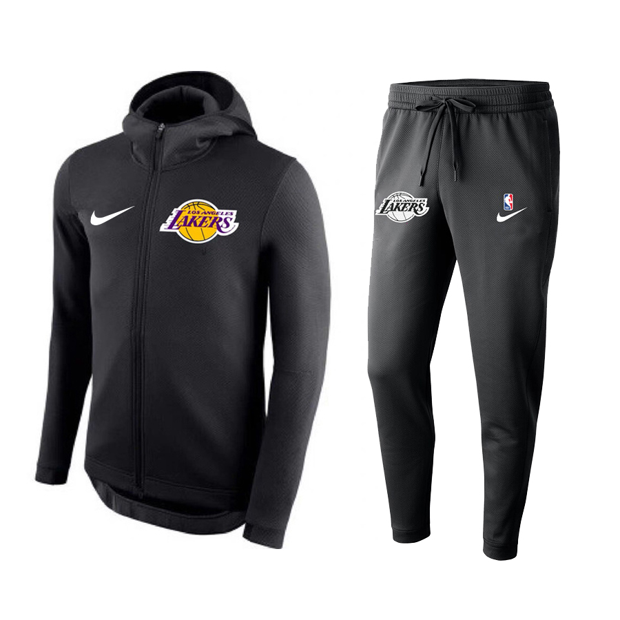 Men's Los Angeles Lakers Black Warmup  Hoodiesuit