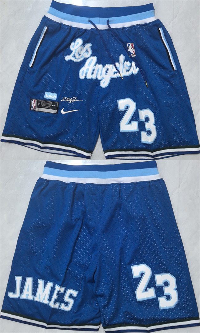 Men's Los Angeles Lakers #23 LeBron James Blue 2026 Shorts (Run Small)