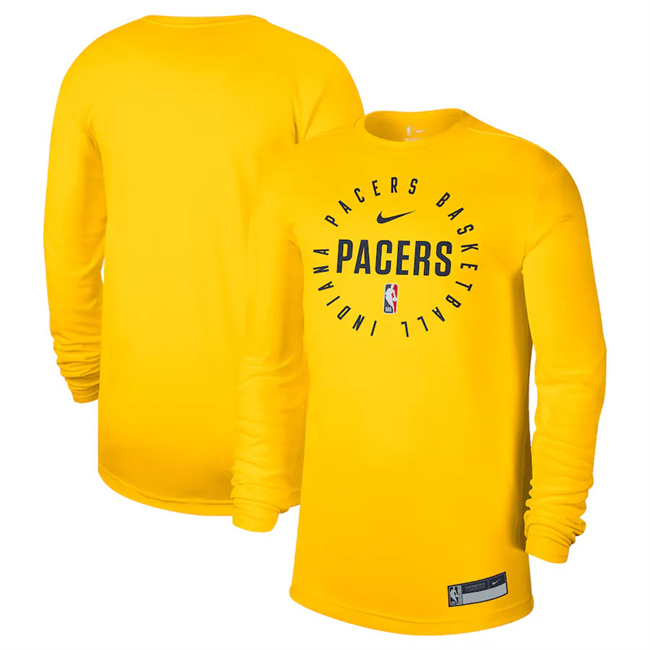 Men's Indiana Pacers Gold 2025 Legend On-Court Practice Long Sleeve T-Shirt