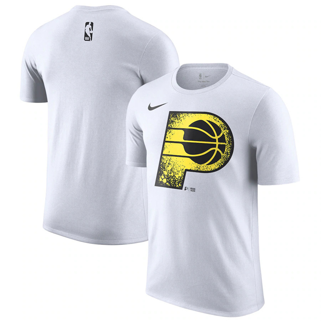 Men's Indiana Pacers White 2025 City Edition Essential Logo T-Shirt