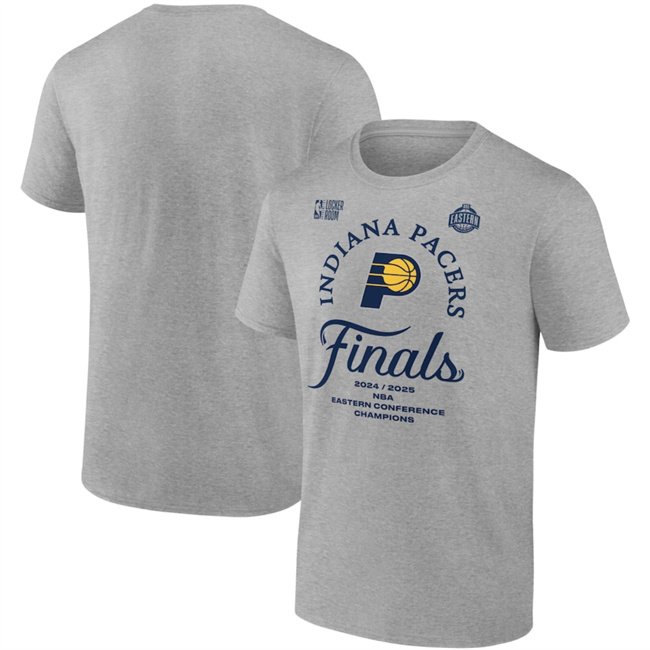 Men's Indiana Pacers Steel Grey 2025 Eastern Conference Champions Locker Room T-Shirt