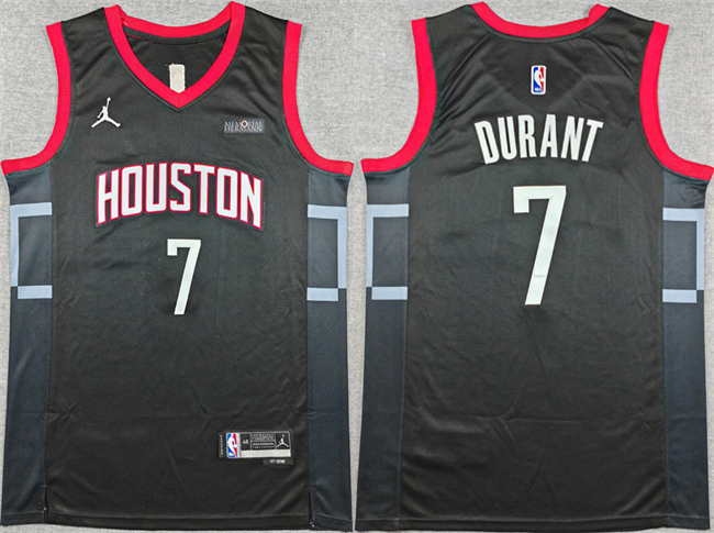 Men's Houston Rockets #7 Kevin Durant Black Statement Edition Stitched Jersey