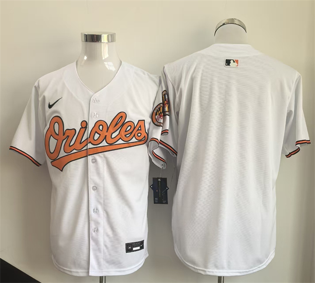 Men's Baltimore Orioles Blank White 2025 Limited Stitched Baseball Jersey