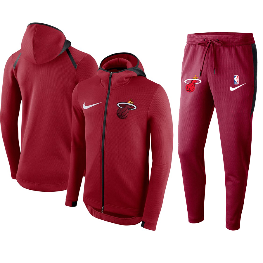Men's Miami Heat Red Warmup  Hoodiesuit