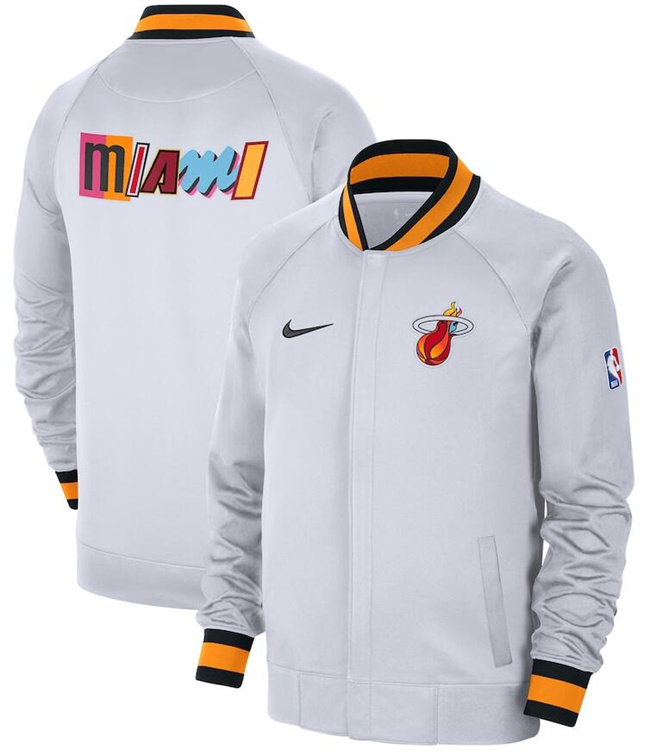 Men's Miami Heat White 2023 City Edition Full-Zip Jacket